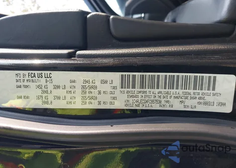 2015 Jeep Grand Cherokee Overland z USA, uszkodzony, nr VIN 1C4RJECGXFC957530